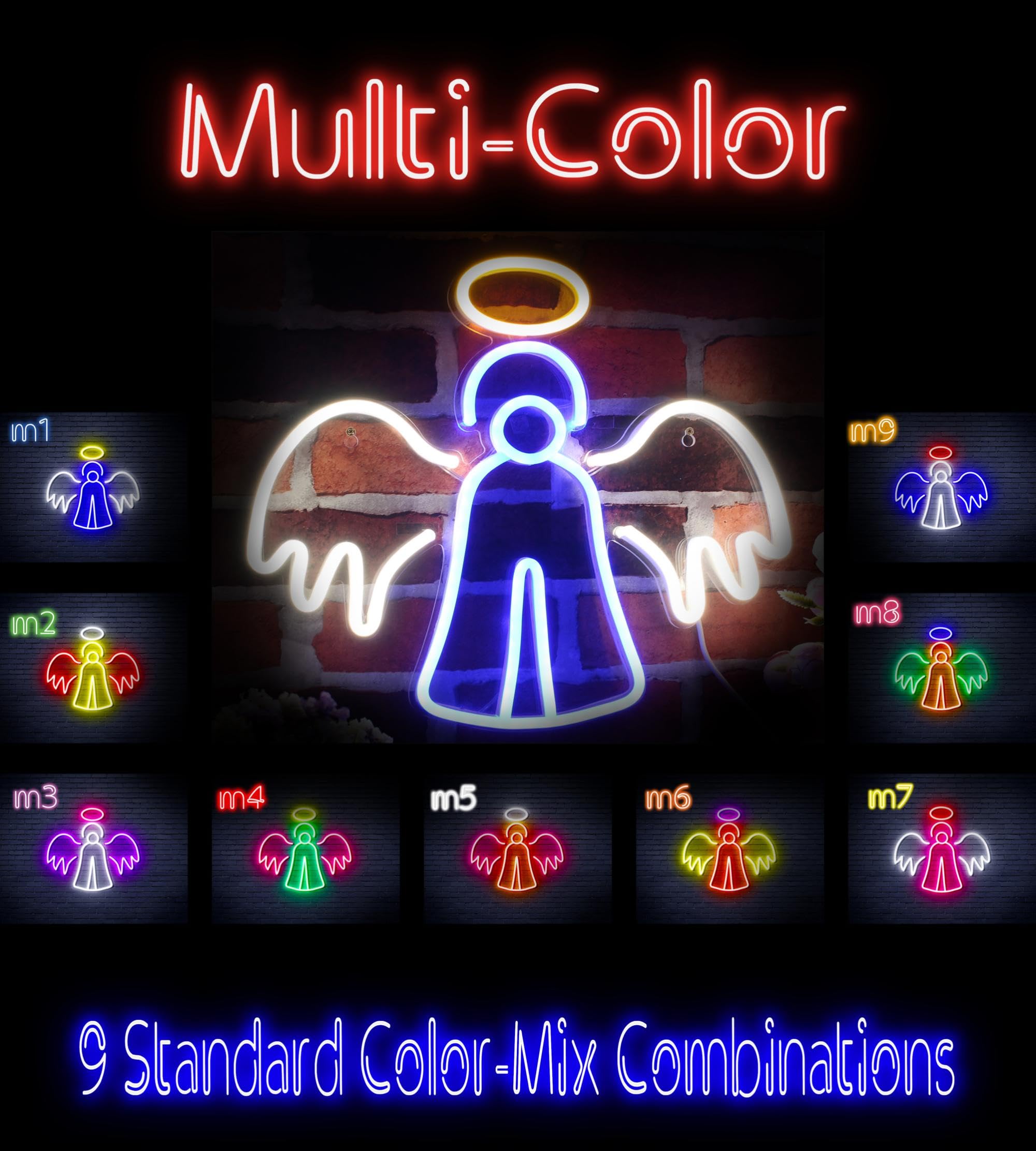ADVPRO Angel Flex - Señal de neón LED de silicona, multicolor 8, st16s66-fnu0173-m8