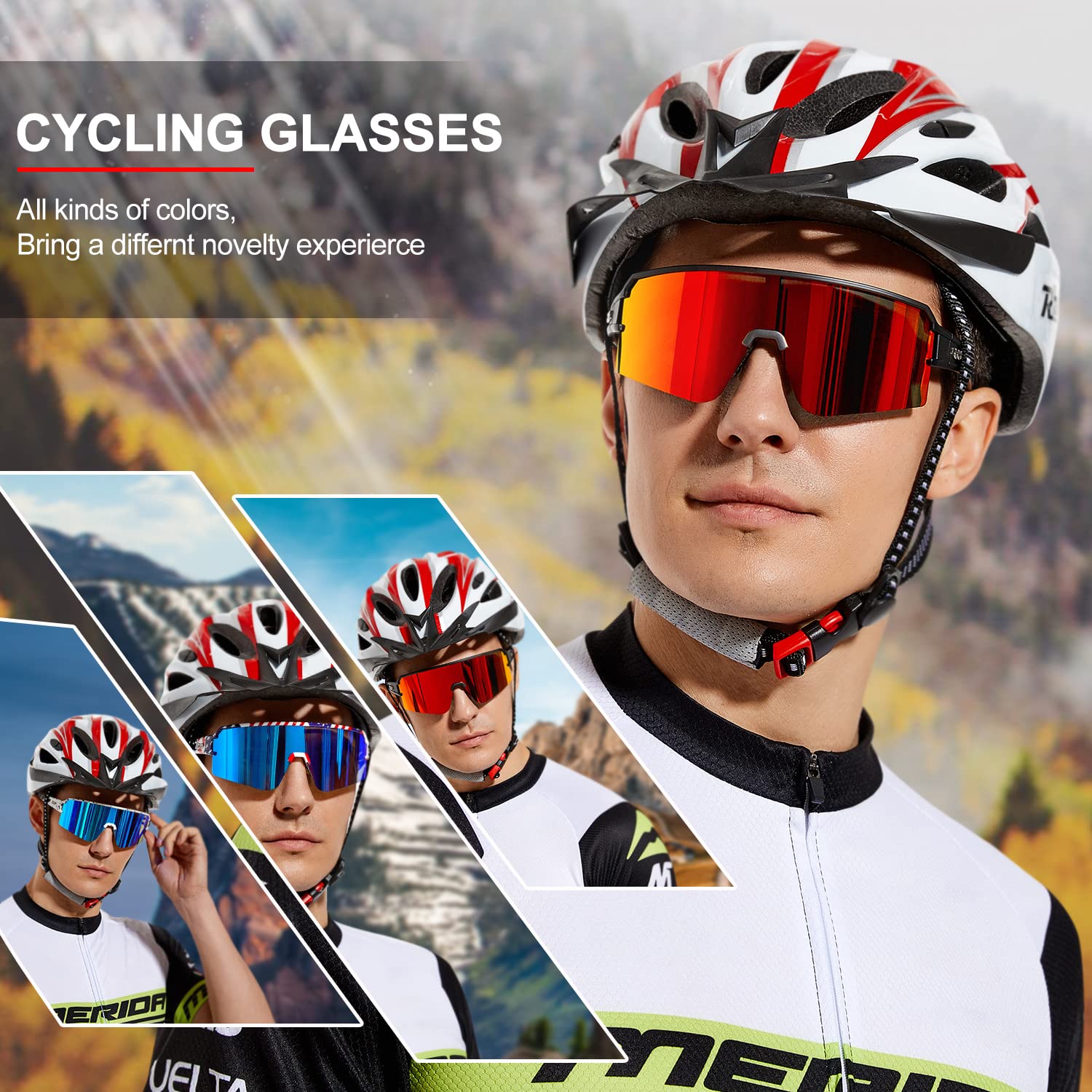 AVV Gafas de sol polarizadas para ciclismo, protección UV400, pesca, conducción, correr, béisbol, para hombres y mujeres