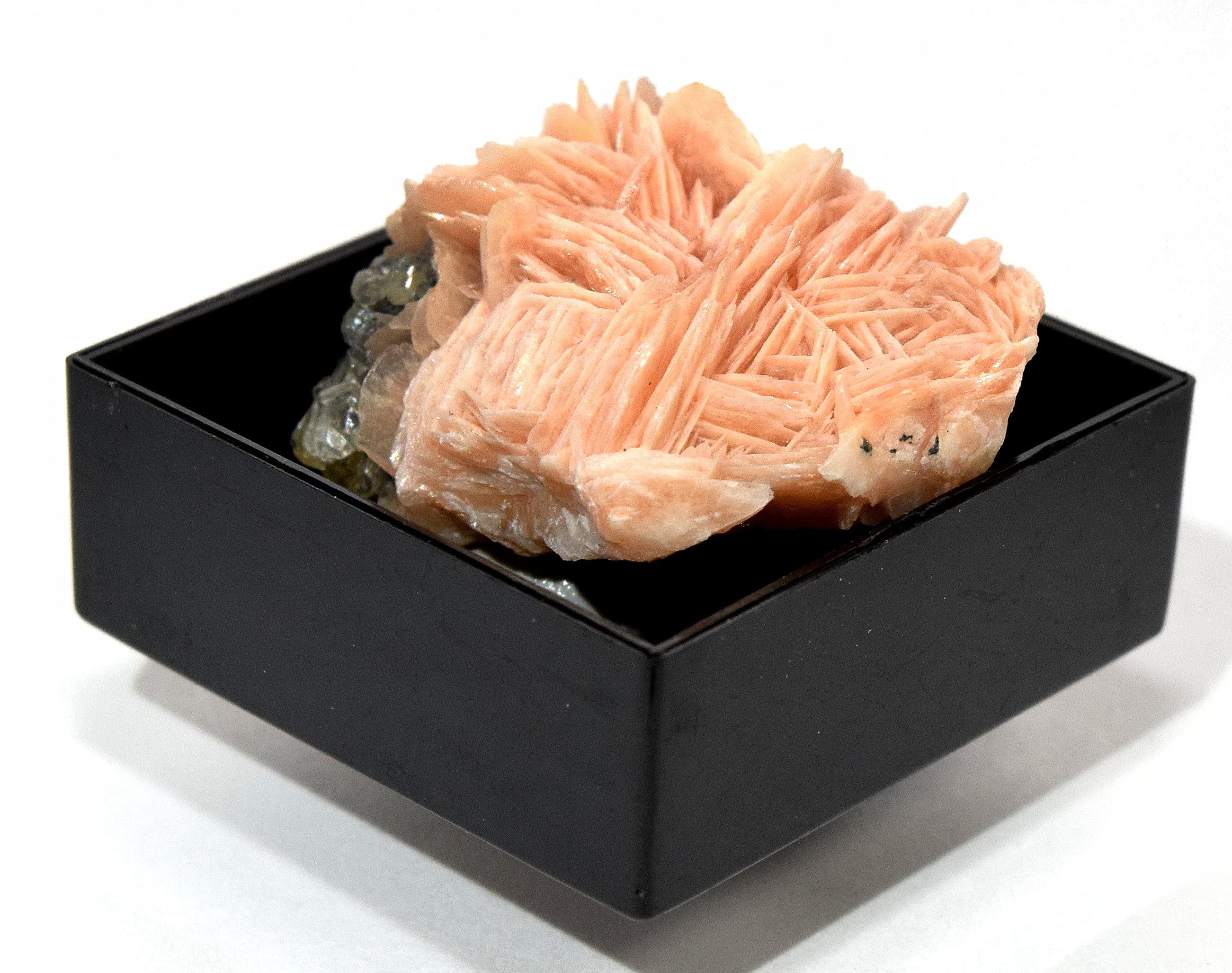 HQRP 1PC Orange Barite Baryte Blades w/Inclusions Crystal Cluster in Box Natural Sparkling Collectible Gemstone Crystal Mineral Rough Specimen - Morocco