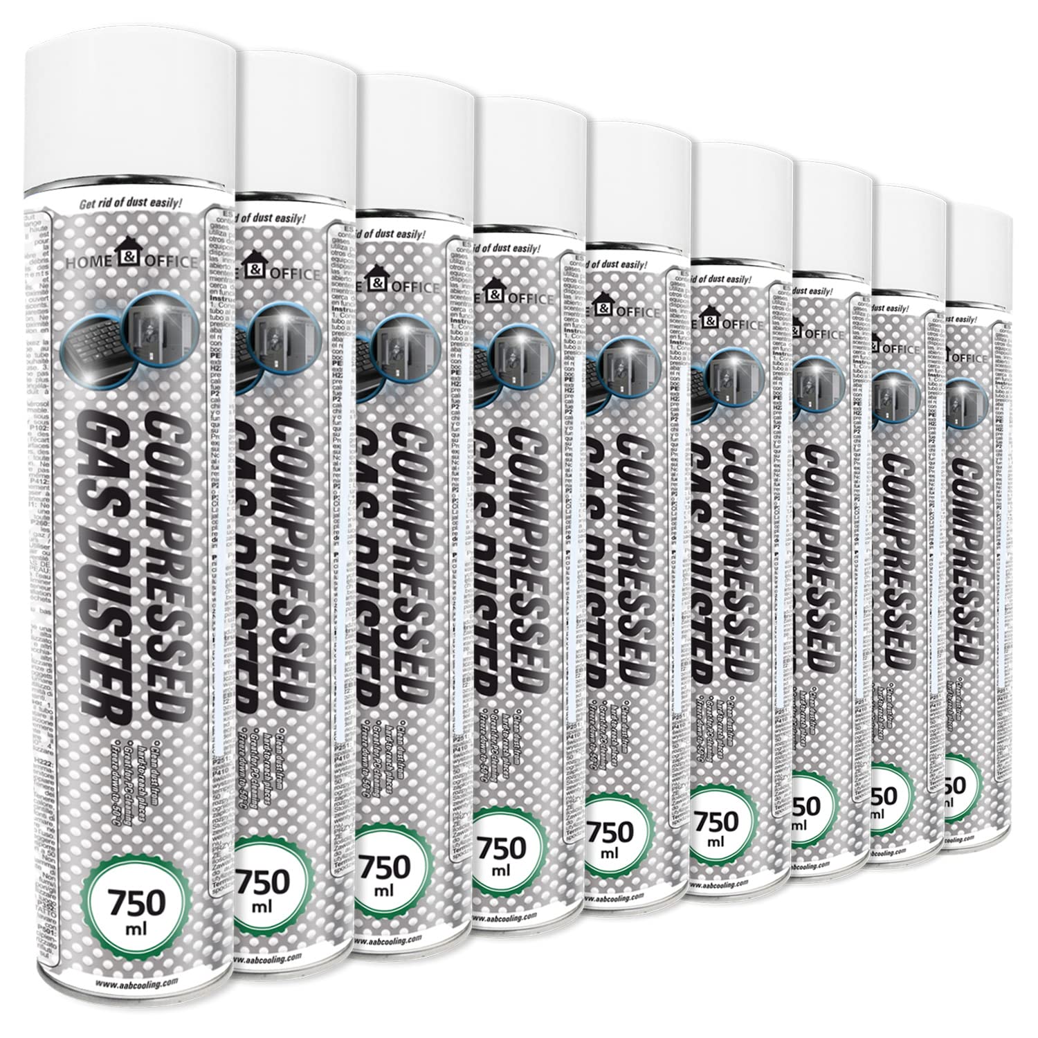 AABCOOLING Bomboletta Aria Compressa Home&Office Compressed Gas Duster 9 x 750 ml, Spray Contatti, Bombolette Spray K3, Spray Contatti, Pulizia Ufficio, Cancelleria e prodotti per ufficio