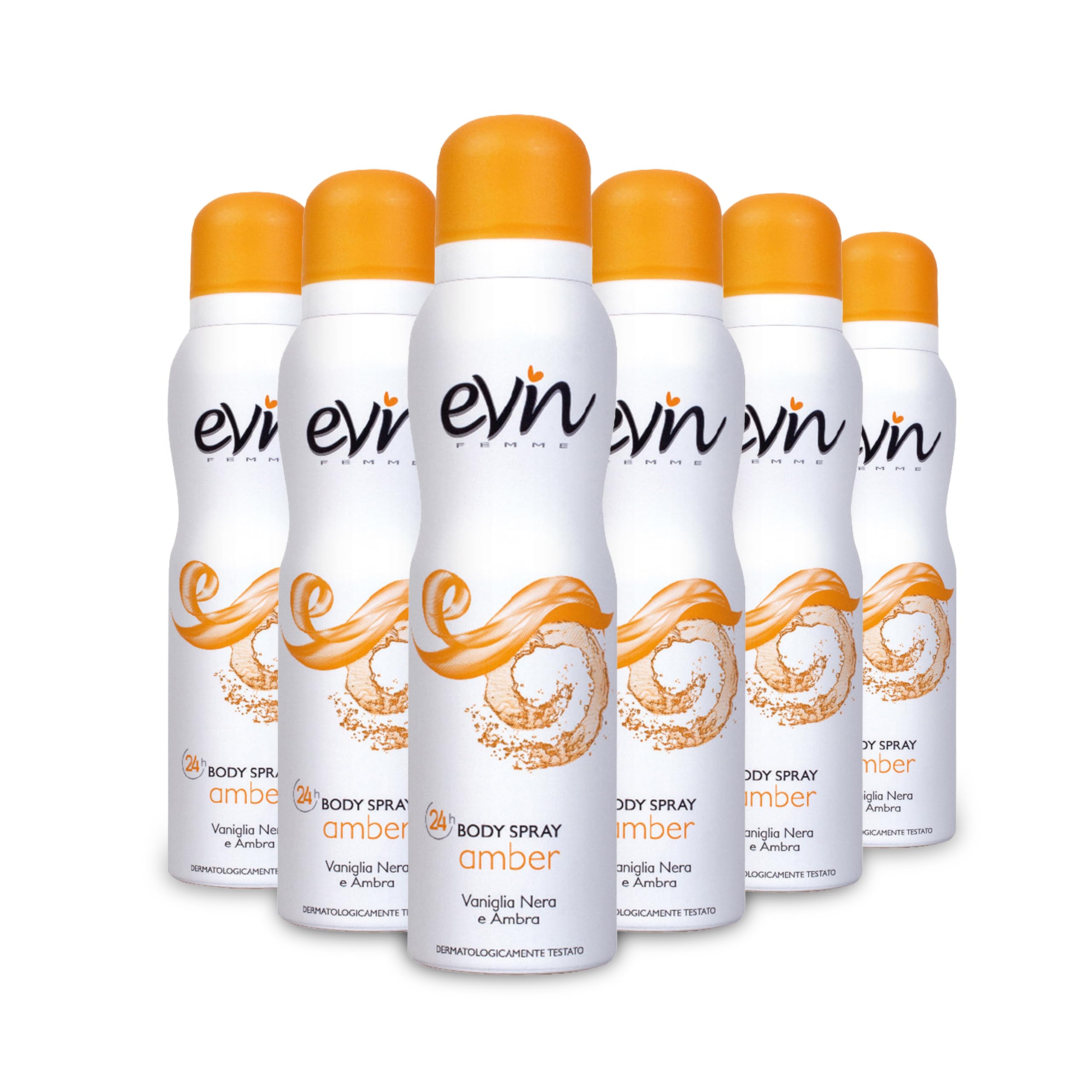  EVIN FEMME Spray Profumo Puro per Donna - Profumo di Vaniglia e Smeraldo con Formula Attiva per 24 Ore - 6 x 150 ml
| E