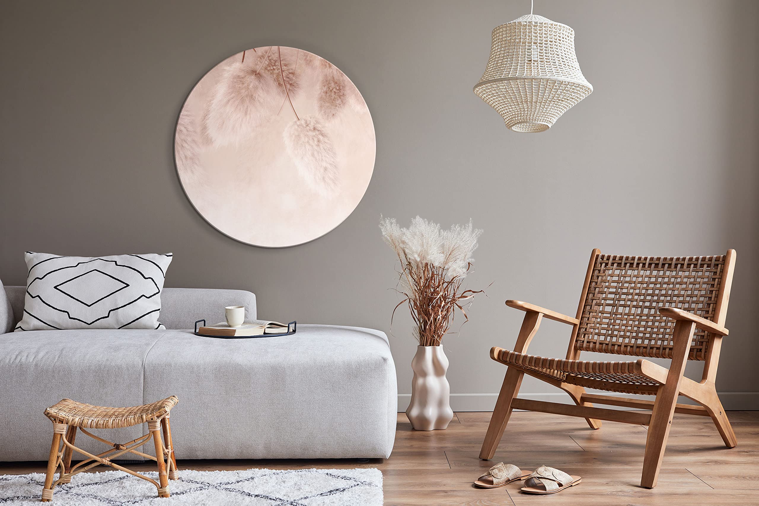 murando - Leinwandbild Pampasgras Pflanze rosa, 80x80 cm, 1-teilig, modern | Hochwertige Leinwand, sofort aufhängbar, ideal fürs Wohn- oder Schlafzimmer, wasserfest und lichtecht, langlebig, stilvoll