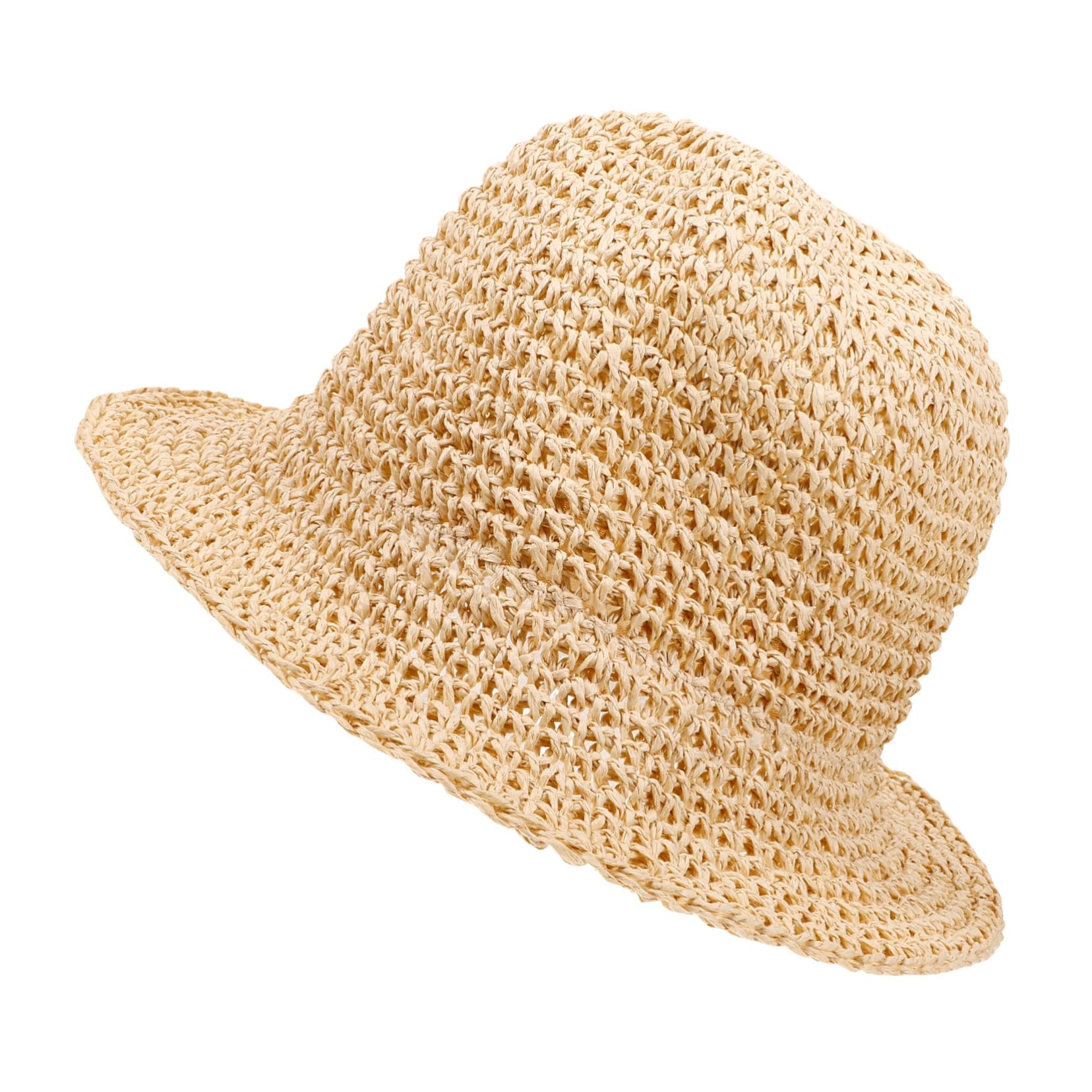4pezzi Cappello Secchiello Woven per Sole Protezione UV Leggero e Pieghevole per attività all Aperto Come Spiaggia Escursioni e Shopping Stile Casual per Adolescenti