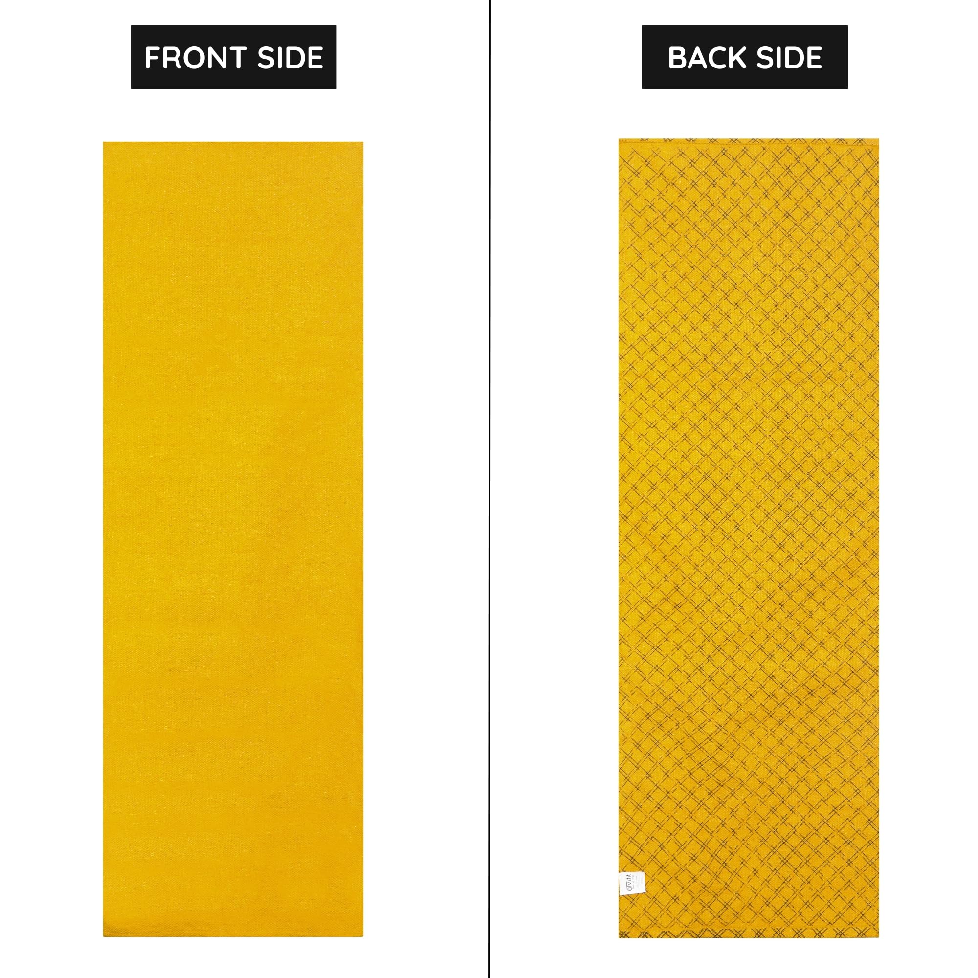 Atvi.fit Pure cotton anti-skid, machine wash yoga mat.Comes in special Christmas gift packaging β perfect for Christmas gifting 73inches x 24inches, 5mm thickness (Yellow) With Tote bag (This year Consistency Excuses) 3