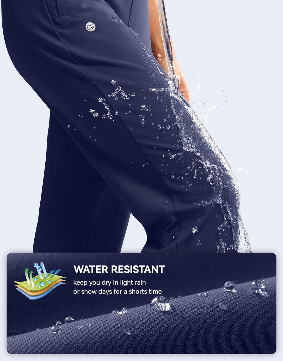 G Gradual Women's Fleece Lined Joggers Water Resistant Hiking Pants High Waisted Winter Thermal Sweatpants 3 Zipper Pockets - Image 5