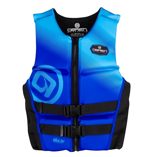 O'Brien Men's Flex V-Back Life Jacket - US Coast Guard Approved Level 70 Buoyancy - Water Sports Activity Including Boating, Paddle, Skiing, Surfing & Swimming