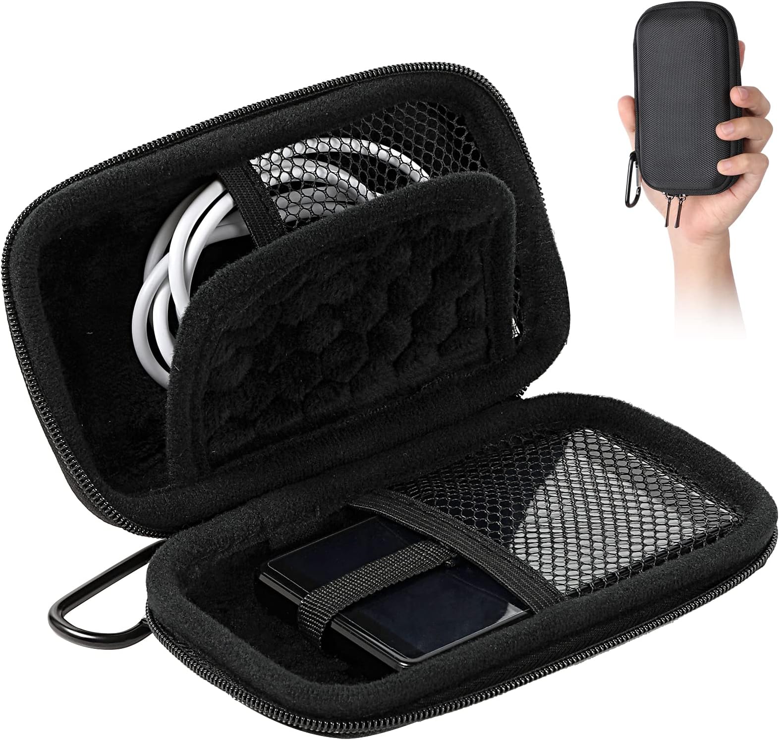 AGPTEK 4 Inch MP3 Player Case Protective Storage Case for MP4, Earphones, USB Cable, Memory Card, Black