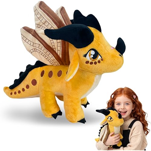 Wings Plush Dragon, Fire Dragon 10" Stuffed Animal Merch Toys Gifts