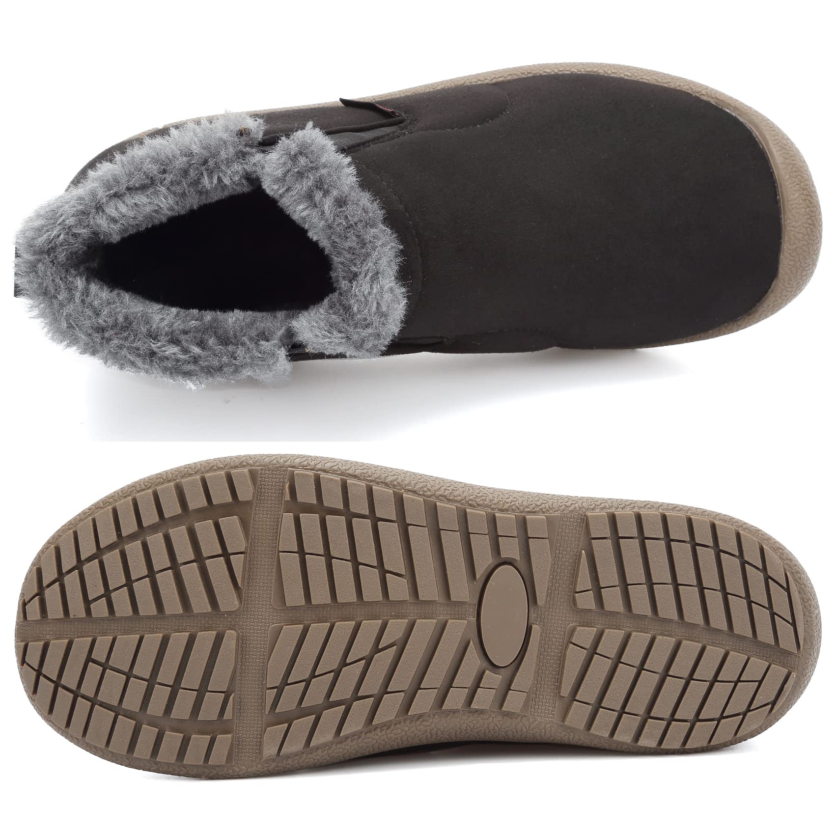 DimaiGlobal Stivali da Neve Uomo Stivaletti Foderato in Pelliccia Scarpe Comodo Caldo Invernali Antiscivolo Pantofole Interno ed Esterno