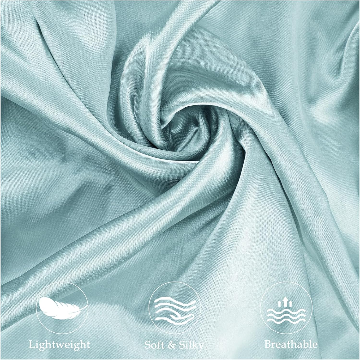 2 Pack Satin Pillowcase for Zelimun Cervical Pillow, Contour Pillow Case Cover, Soft Pillowcase Cover with Zipper (Light Blue) thumbnail