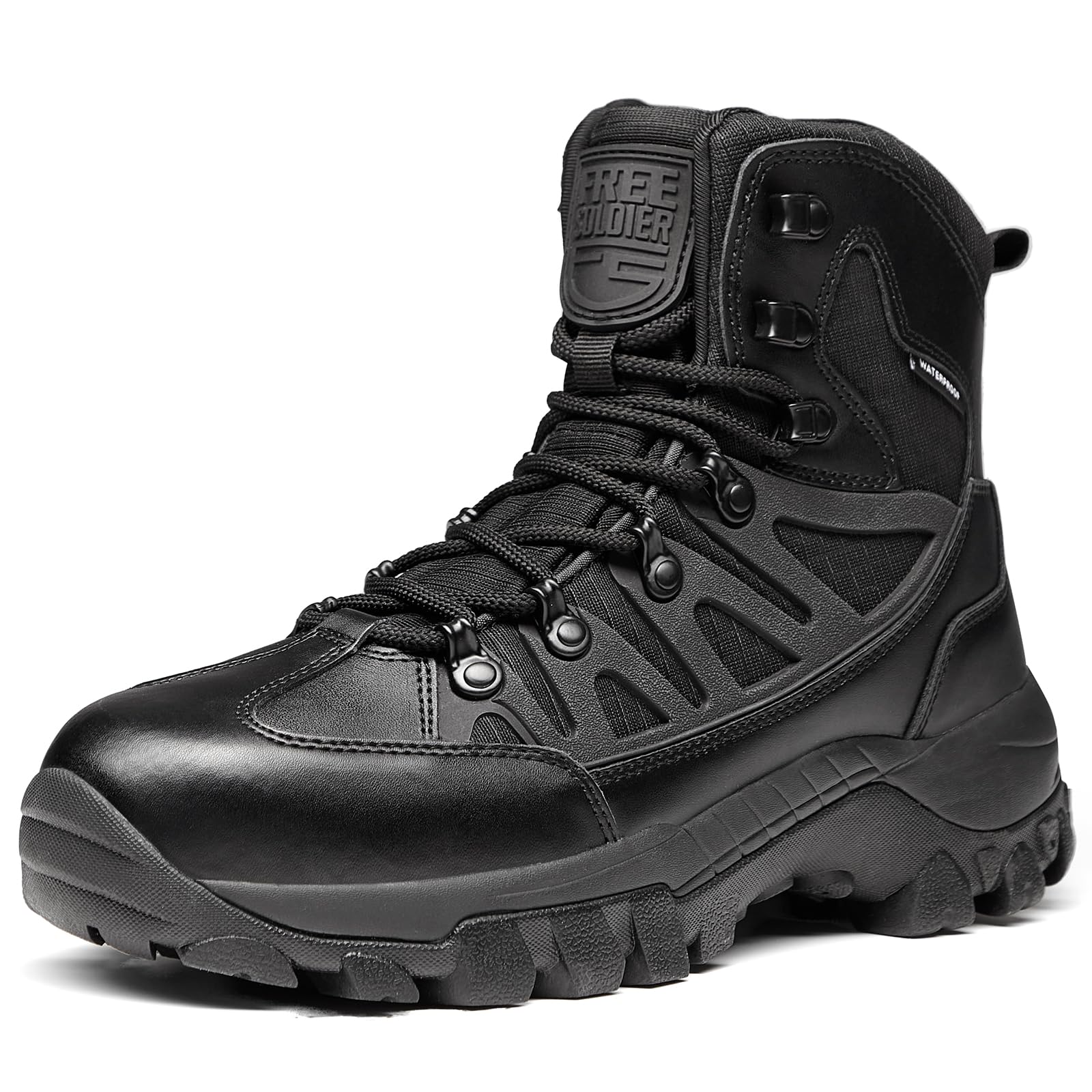 FREE SOLDIER Men's Waterproof Tactical Hiking Boots Military Work Boots Combat Boots
