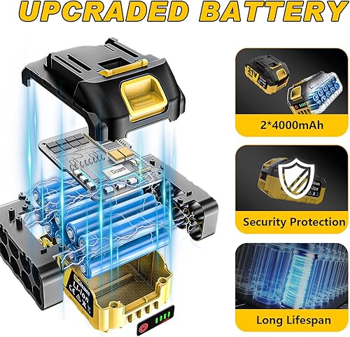 Miniatura 6 de Sierras de poste eléctricas 2 en 1 para recortar árboles, mini motosierra inalámbrica de 8 pulgadas con poste de extensión, motor sin escobillas
