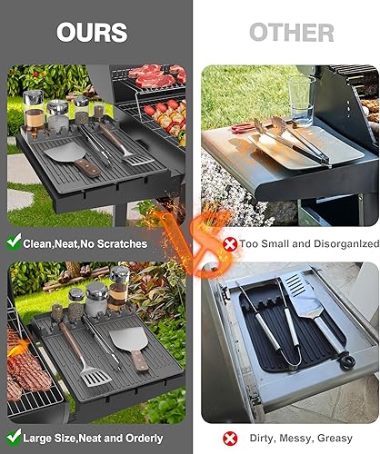 Miniatura 6 de Blackstone - Alfombrilla de silicona para herramientas de parrilla de silicona grande con almohadilla de goteo, accesorios para parrilla de