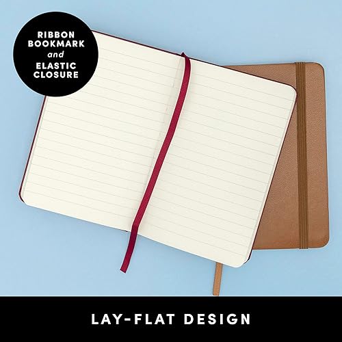 Miniatura 3 de Juego de 2 cuadernos blocs de notas de bolsillo pequeño, pauta universitaria, 3.7 x 5.6 pulgadas, minidiario de tapa dura, papel grueso de 3.5 ozm,