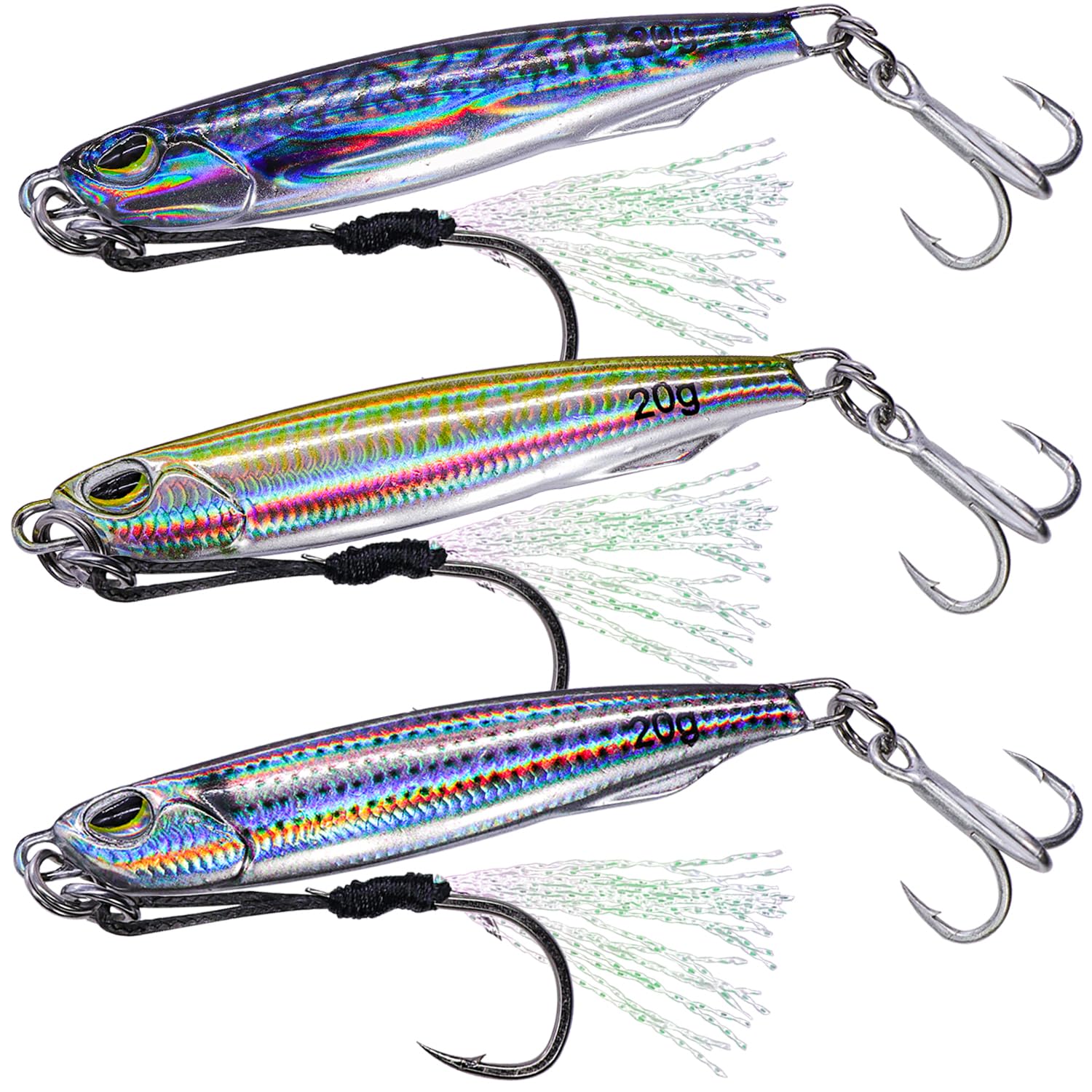 Señuelos Pesca, Set de Cebos Metálicos, Giratorios y Brillantes para Peces Depredadores Cebos de Pesca Duraderos y Bien Elaborados para Agua Dulce y Salada.