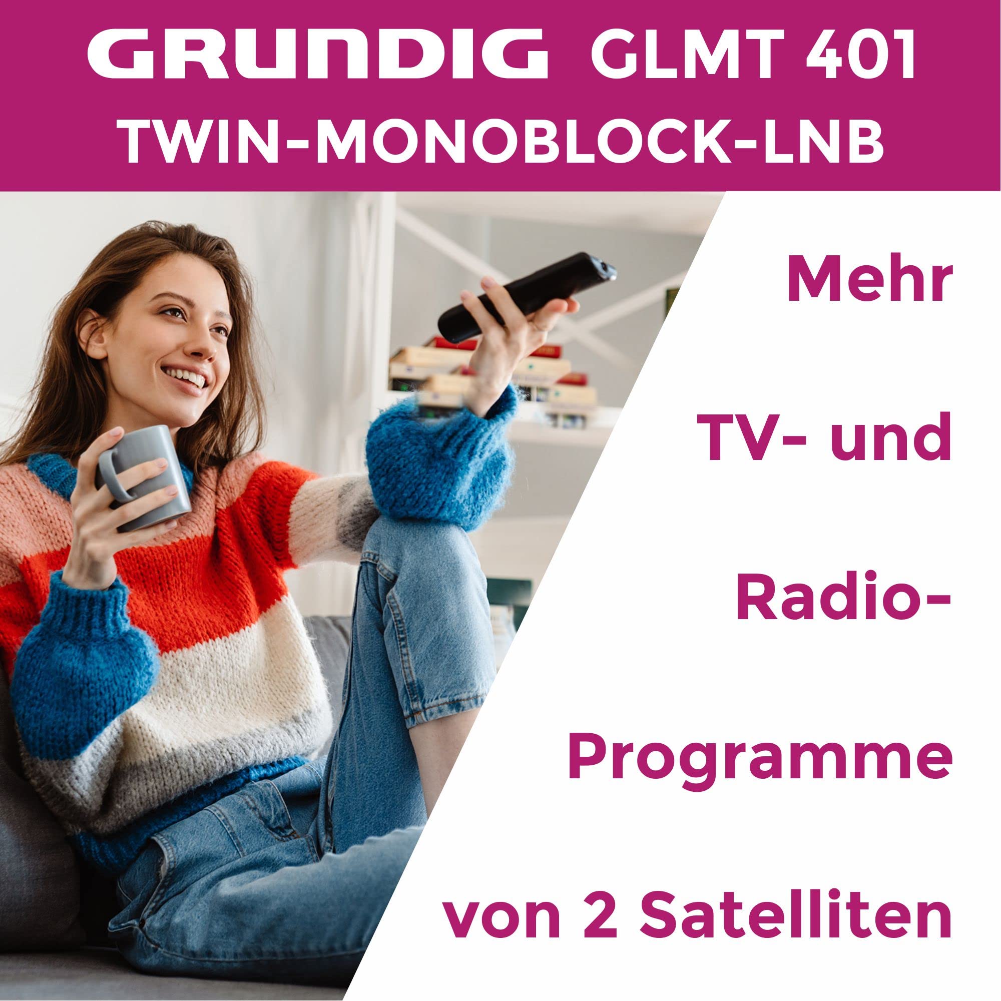 [ Test très bien, note 1.2 *] GSS Grundig Monobloc Twin LNB ASTRA Hotbird pour 2 participants & 2 satellites, 2 voies LNC HD 4K pour connexion directe (téléviseur, récepteur satellite) LMB pour