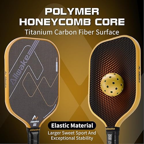 Miniatura 4 de Palas de pickleball, juego de paletas de pickleball híbridas de fibra de carbono de titanio 3K, remo de pickleball aprobado por USAPA Elite Control