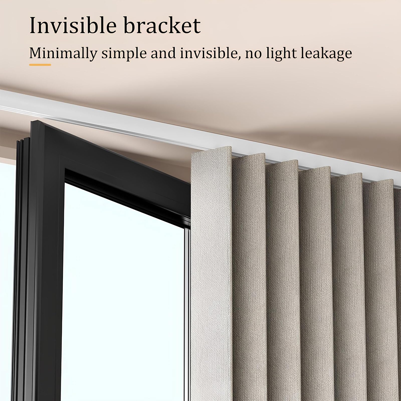 Aluminium-Deckenschienen-Set, 70–600 cm, verstellbar, Wand-/Deckenmontage, ideal für Raumteiler und Privatsphäre, 310 cm / 10.2ft, Weiß