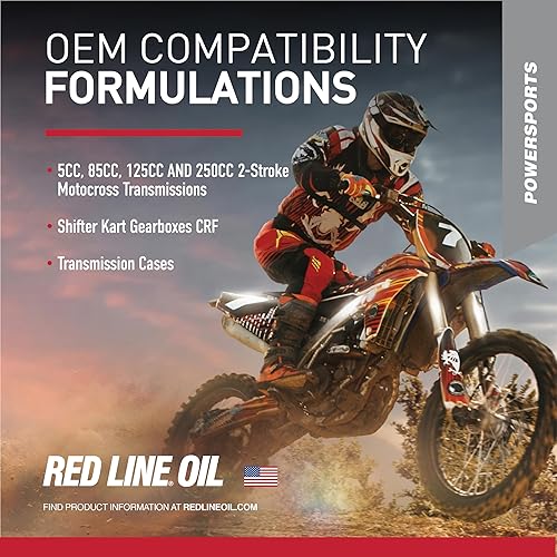 Miniatura 5 de Red Line (42704) Aceite sintético para engranajes de motocicleta de 80 W con a prueba de golpes, 1 cuarto de galón