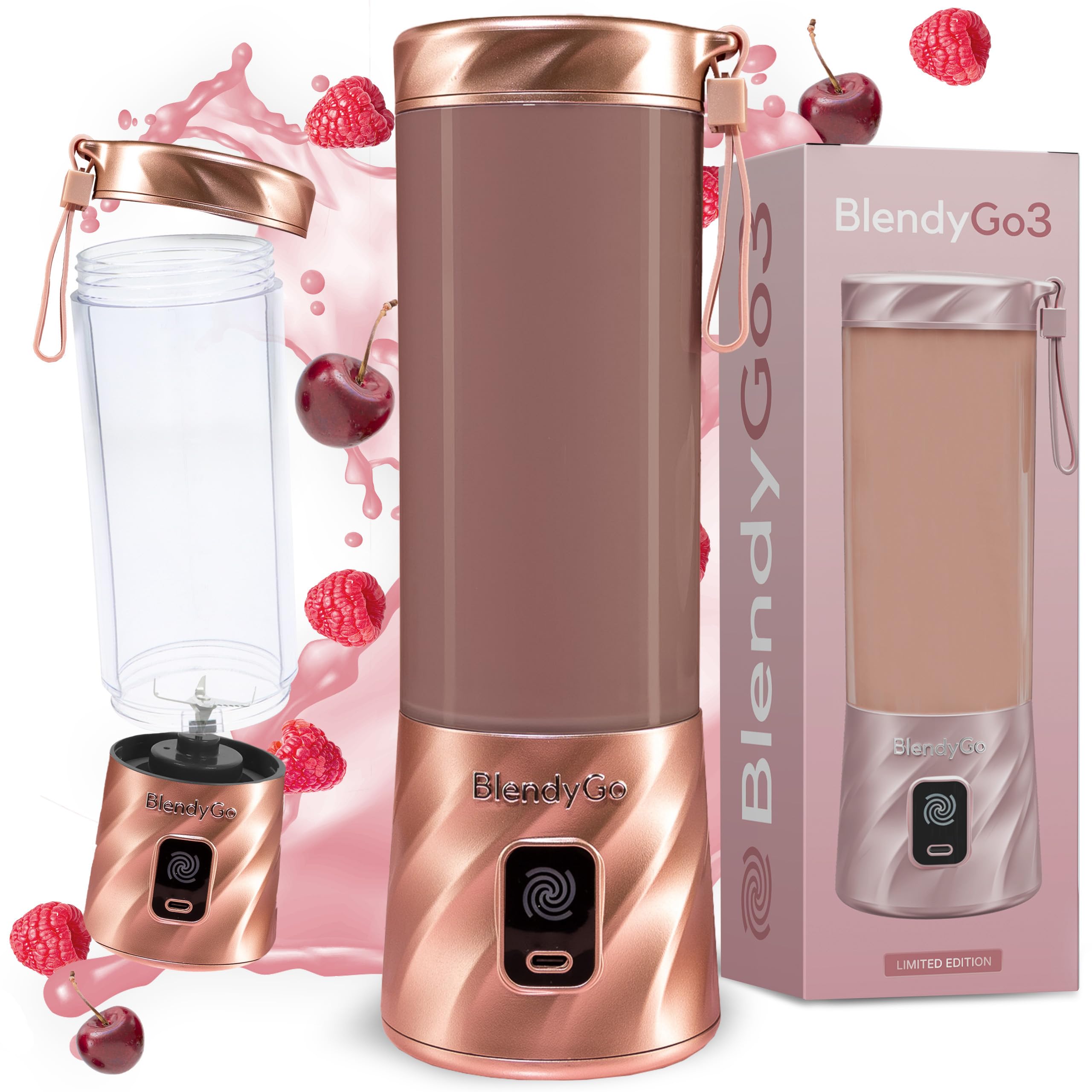 Batidora BlendyGo 3, batidora de vaso portátil, blender recargable por USB, ideal para smoothies, batidos y batidos de proteínas, mexzclador portátil potente, 500 ml (Lavanda) — view 30