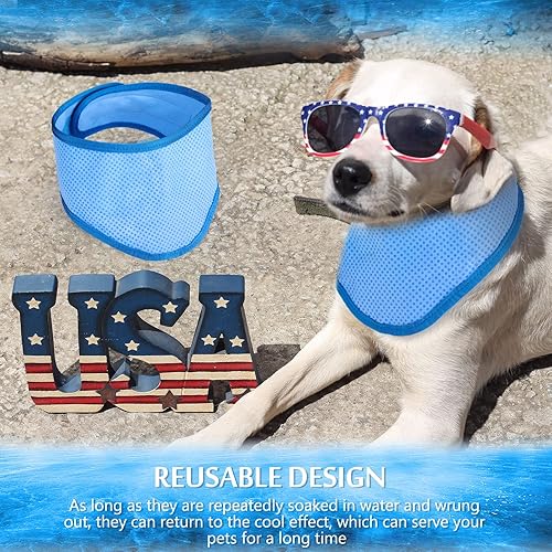 Miniatura 5 de Paquete de 3 bandanas refrescantes para perros, bandana instantánea para mascotas, bandana ajustable para el cuello, disipación de calor, bufandas