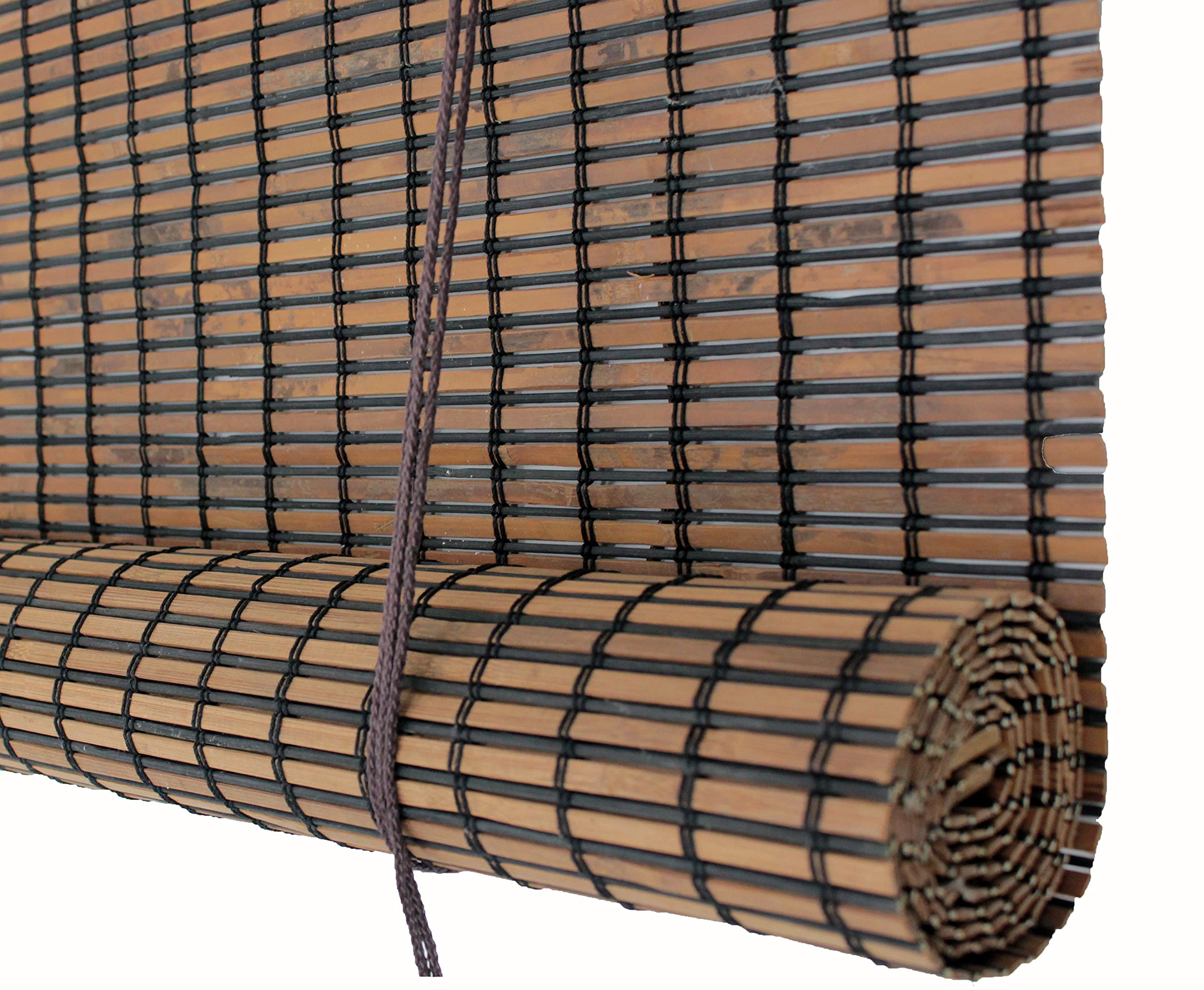 Seta DirectBamboo Slat Roll Up Window Blind 72-Inch Wide by 72-Inch Long, Espresso Brown