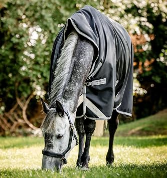 Horseware Amigo Bravo 12 Wug Turnout 0g - Black/Titanium Grey & Silver, 78 inches