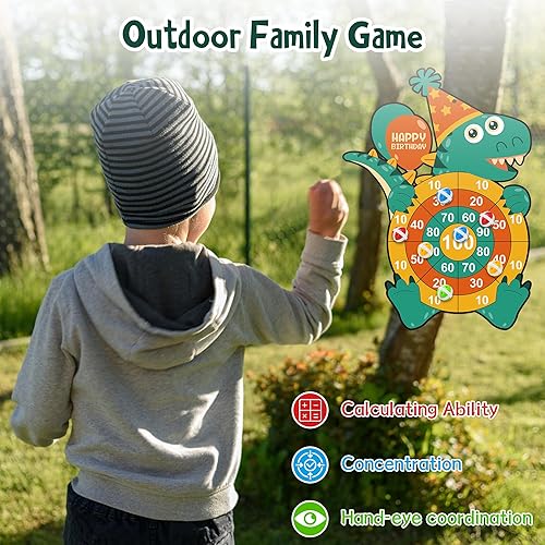 Miniatura 4 de LUYITOM Toys for Kids 3-5, Large Dart Board for Kids Dartboards with 12 Velcro Sticky Balls Easter Basket Stuffers Birthday Gifts Toys for Boy Girl