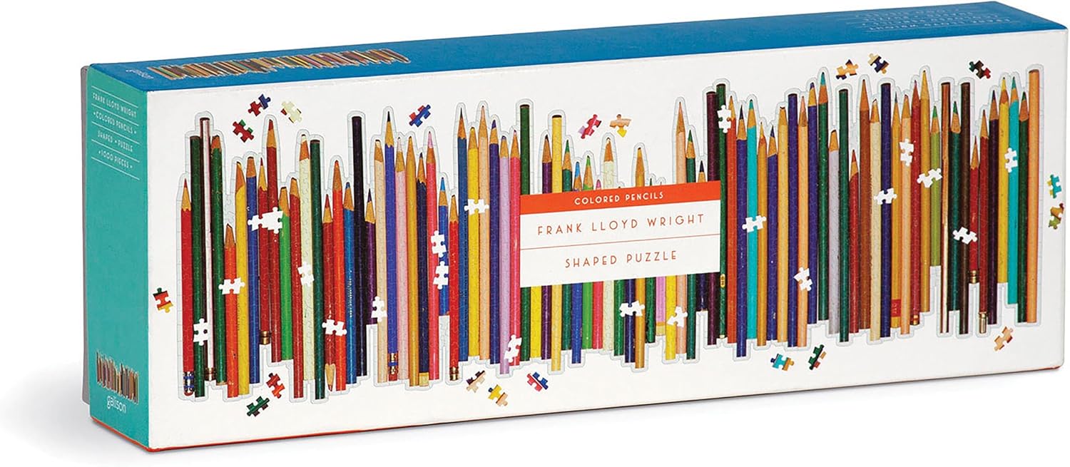 Galison - Colored Pencils 1000 Piece Shaped Panoramic Jigsaw Puzzle