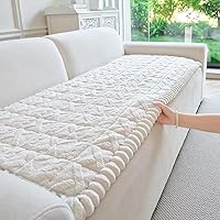 Vista 10 de Fundas de Reposabrazos de Sofá Antideslizantes, Funda Lavable de Respaldo de Sillón Suave, Fundas Gruesas y Peludas para Reposabrazos de Sofá, Beige