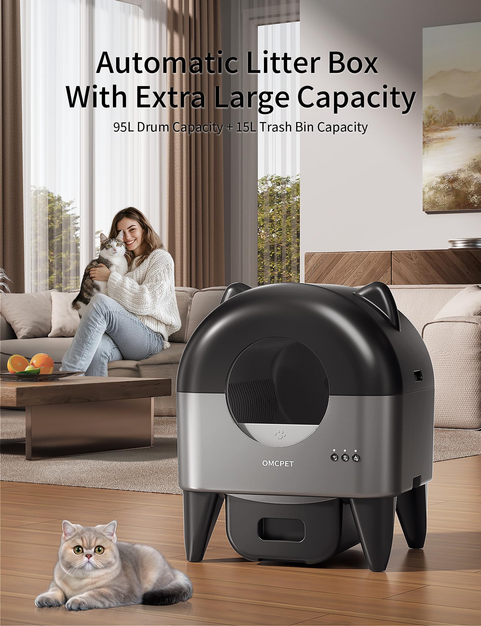 Amazon | 猫自動トイレ 全自動猫トイレ 自動清掃 臭いが漏れにくい 大