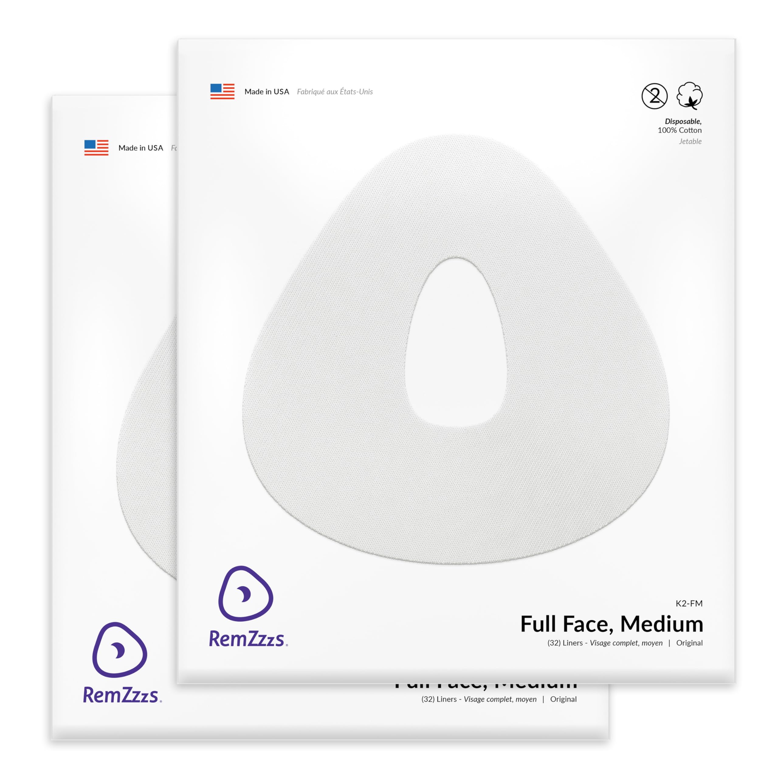 RemZzzs Full Face Cpap Mask Liners (K2-FM) - Reduce Noisy Air Leaks and Painful Blisters 2 Pack- Cpap Supplies and Accessories - Compatible with Resmed Respironics DeVilbiss