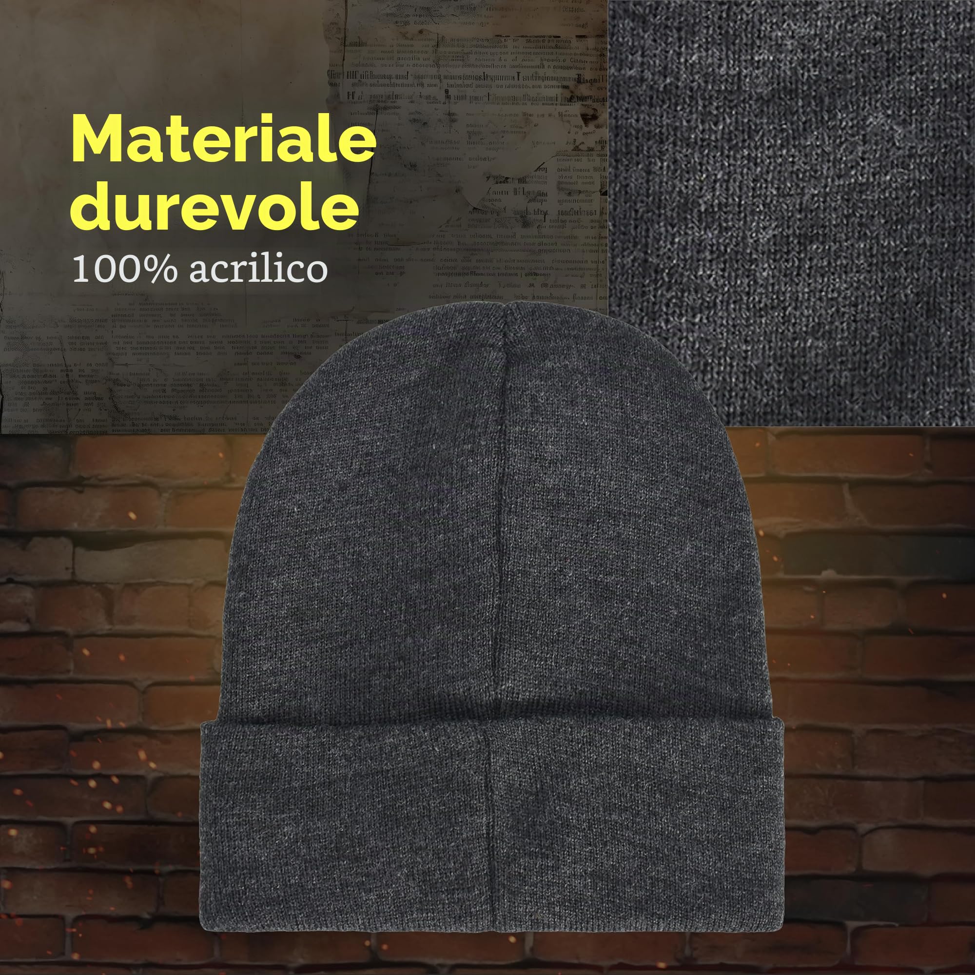 Concept One Yellowstone Dutton Ranch Beanie Hat, Berretto Invernale in Maglia con Polsino, Grigio, Taglia Unica, Grigio, Taglia Unica