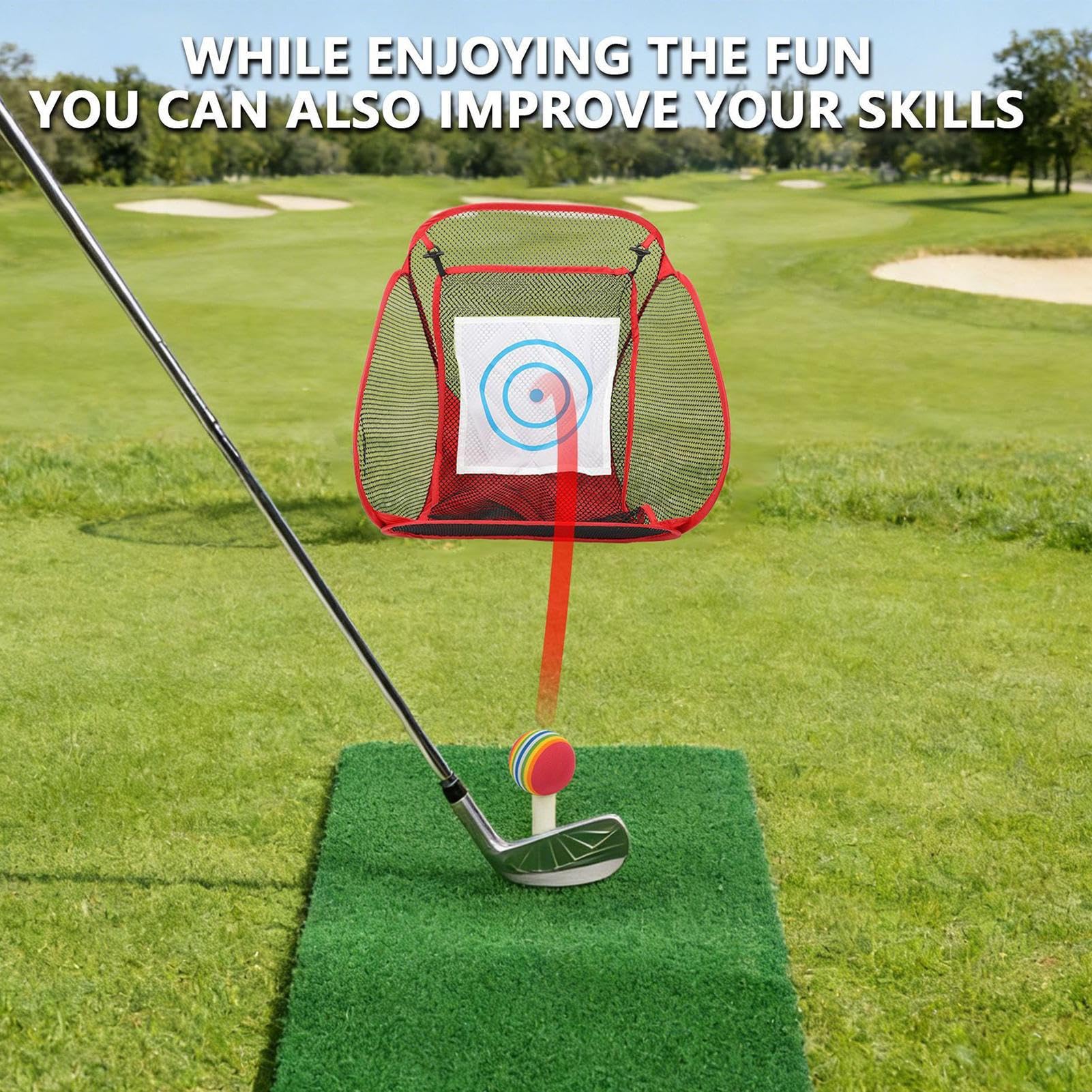 Chipping per Golf Accessorio Portatile Per Allenamento Di Swing | Rete Allenamento Bersaglio Per Golfisti Per Padre Nonno Marito Golfista Principiante Amanti Del Golf Outdoor Casa Ufficio