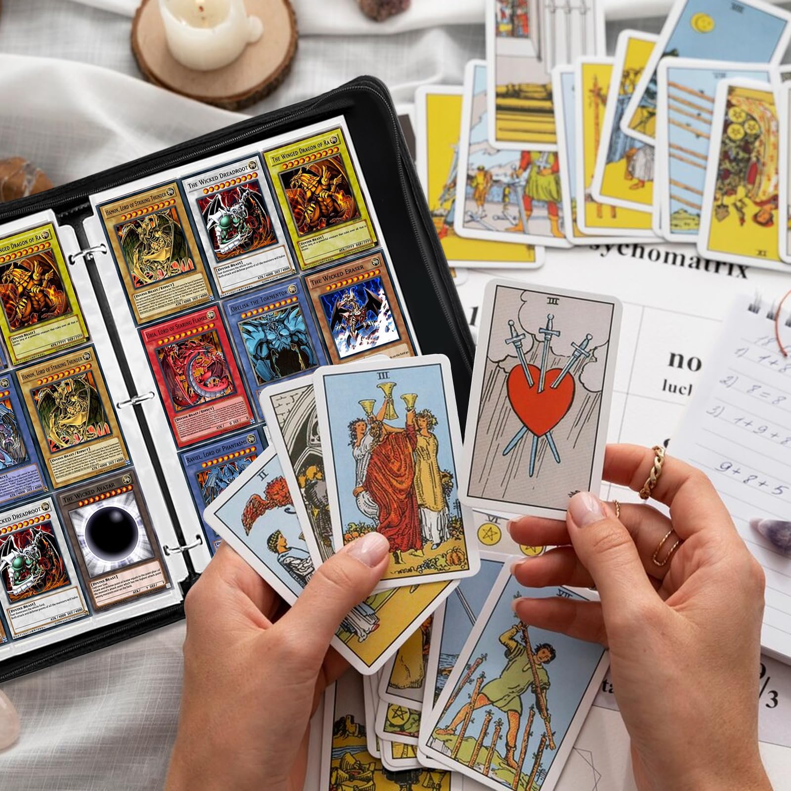 Card Guardian Segregator premium z 9 kieszeniami na 900 kart, zapięcie na zamek błyskawiczny i boczne kieszenie, kompatybilny z kartami kolekcjonerskimi i sportowymi, w tym Magic the