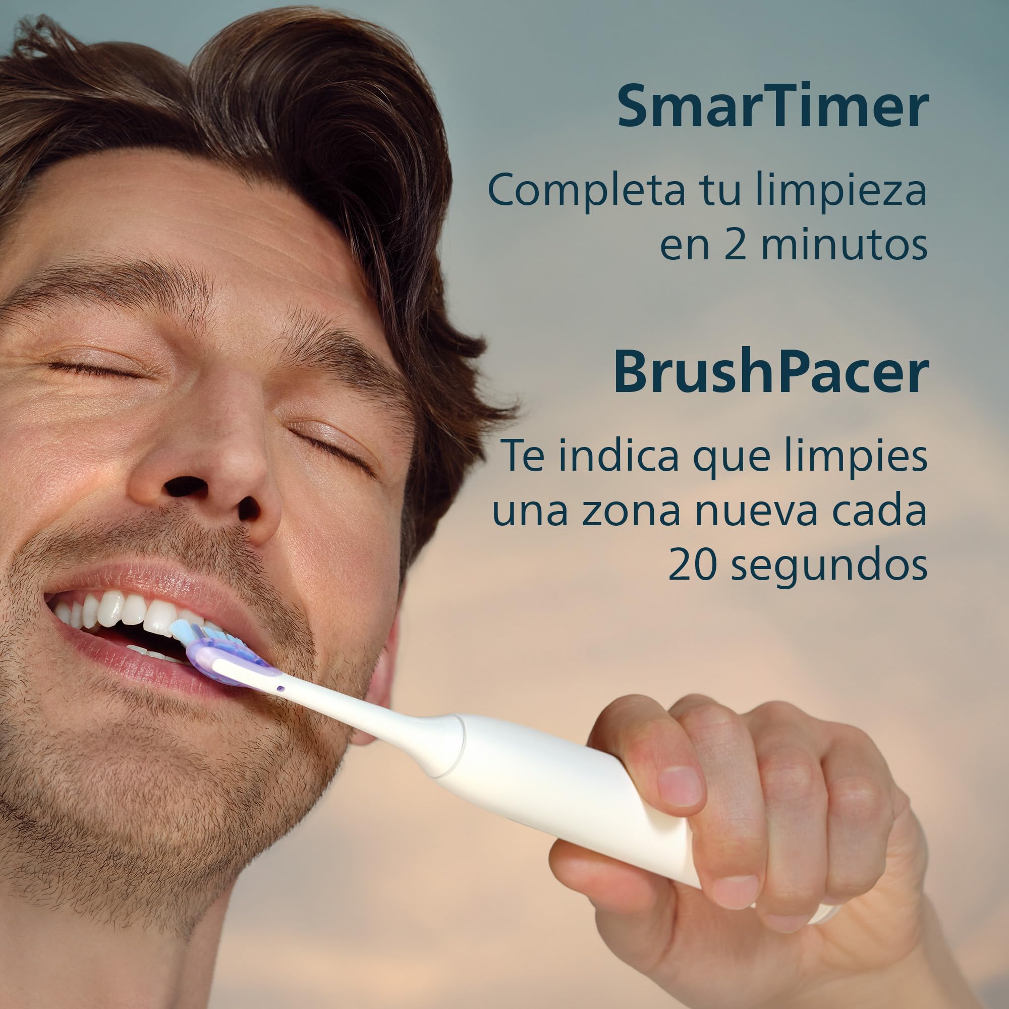 Philips Sonicare 7100 cepillo dental eléctrico, sónico con aplicación, 4 modos de cepillado y 3 niveles de intensidad, alerta de presión, SmarTimer, blanco, HX7420/08 [Nueva Tecnología]