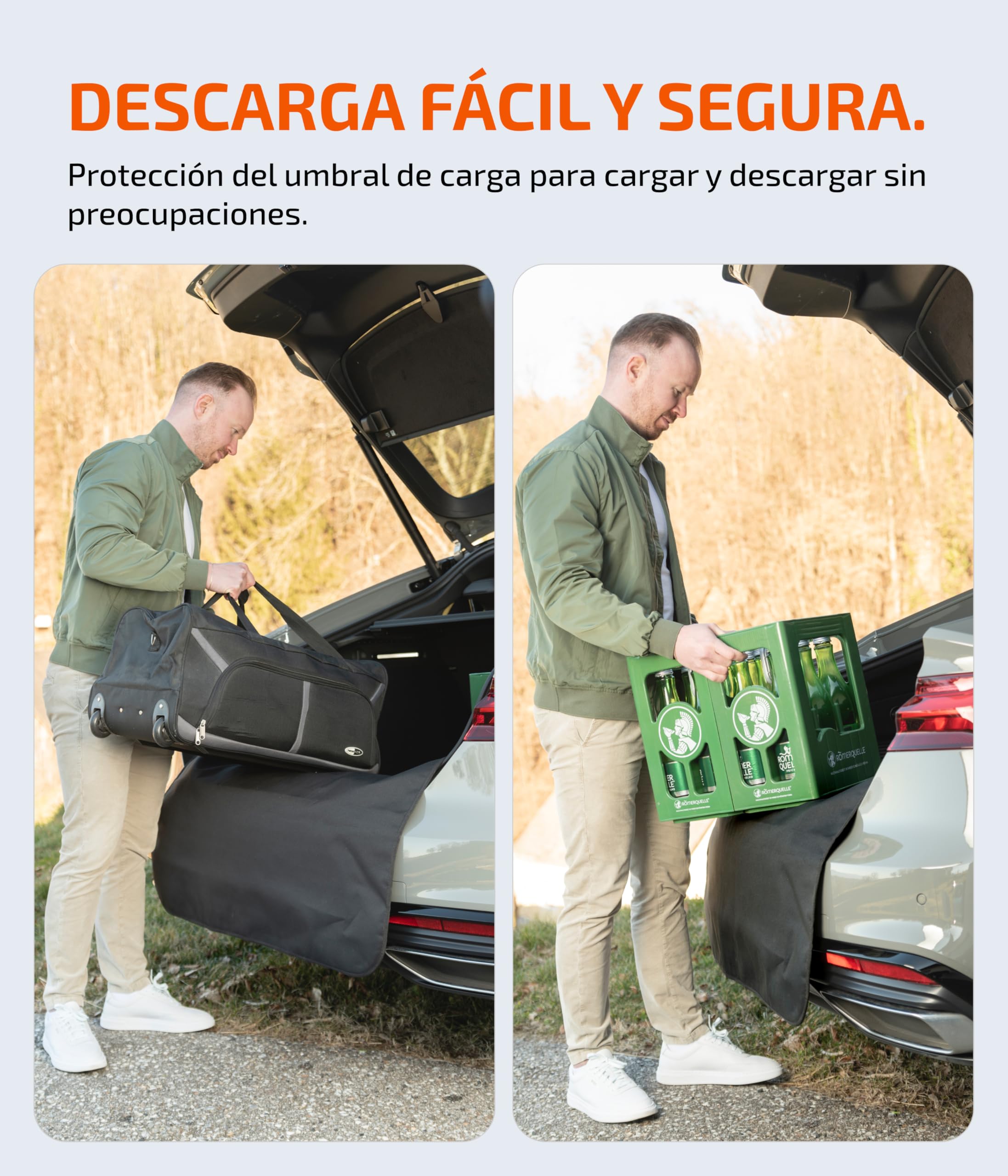 LIONSTRONG Protector de Umbral Maletero [Acolchado e Impermeable] – Alfombrilla de Protección Universal para Coches Compactos a SUV – Protección Maletero Perros – Resistente Arañazos