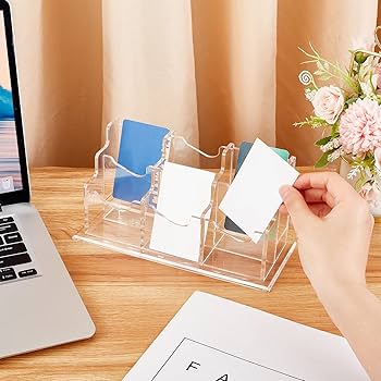 Wooden Business Card Holder- Desktop Card Display Holder, Durable Stylish Business Card Stand For Office