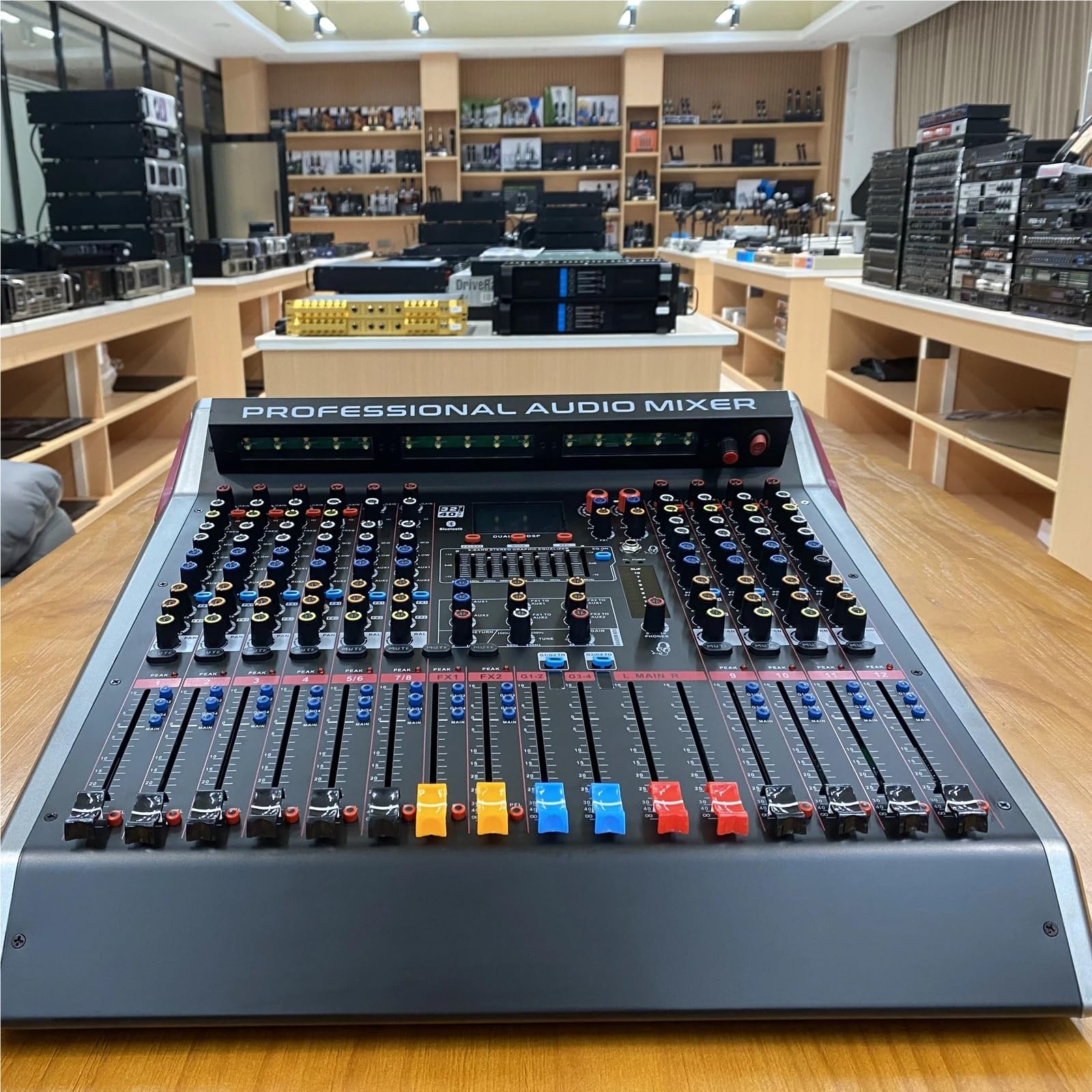 Mixer Audio, DJ Sound Controller Mixer Professionale 12/16/20 Canali Doppio 128DSP Performance Sul Palco USB MP3 Bluetooth Audio Studio per streaming live, podcasting, PC(VR-200)