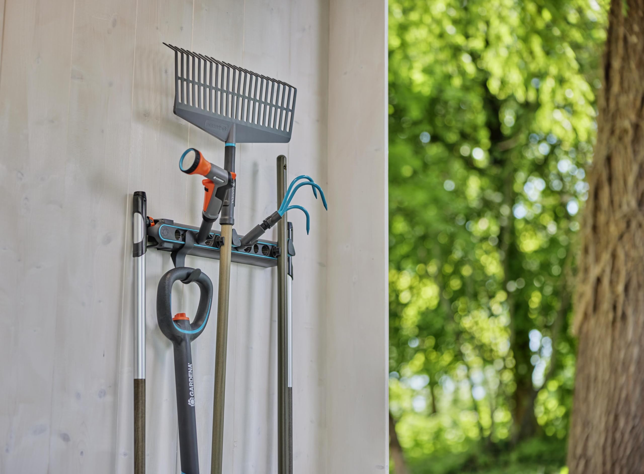 Gardena Porta-Manici Flex: Supporto per Due Manici Comuni e Attrezzi, espansione della rastrelliera Flex, Flessibili, in Materiale Riciclato, 2 pz (3508-20)