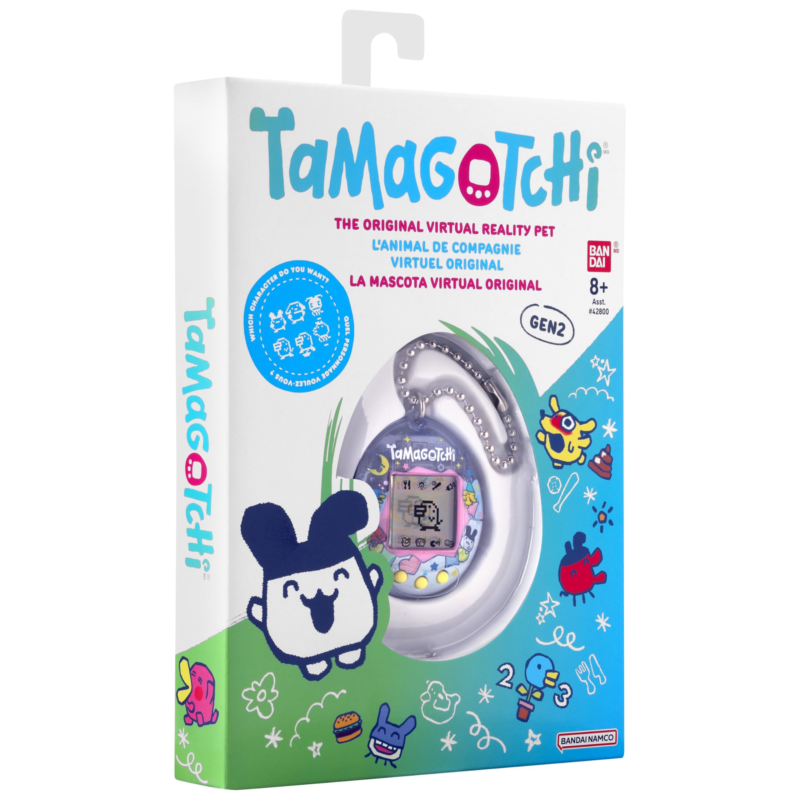 Bandai - Tamagotchi Mascota Virtual Original Pajama Multicolor 46169 Juguete electrónico para Mayores de 8 años ¡Tu Mascota Electronica Favorita con nuevos diseños para coleccionar!