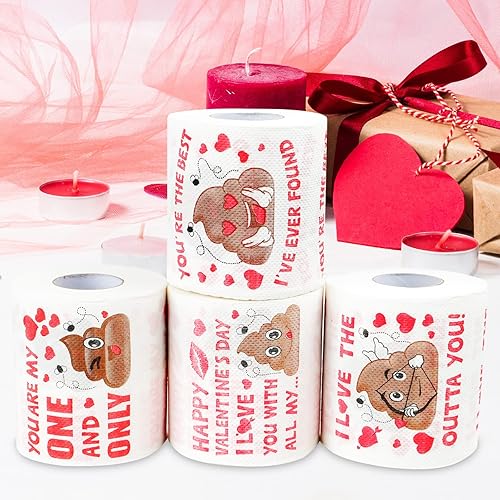 Miniatura 3 de 4 rollos de papel higiénico para el día de San Valentín, regalo divertido de broma para decoración del día de San Valentín, regalo de broma