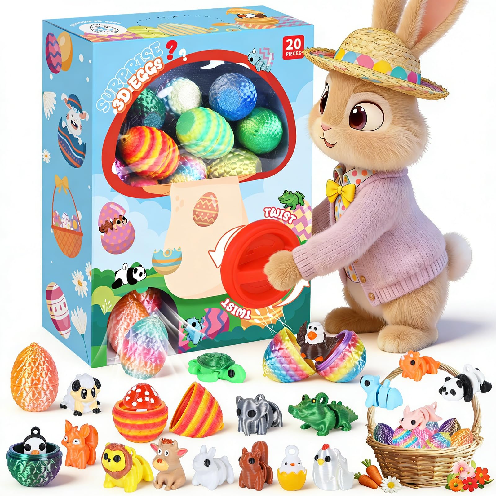 LHBuno Ostergeschenke Kinder ab 3 4 5 6 7 8 9 10 Jahre, Ostereier zum Befüllen Kapsel Vending Machine mit 3D Gedruckt Drachenei Ostern Geschenke Kinder Osterkörbchen Füllung Kleine Ostergeschenke