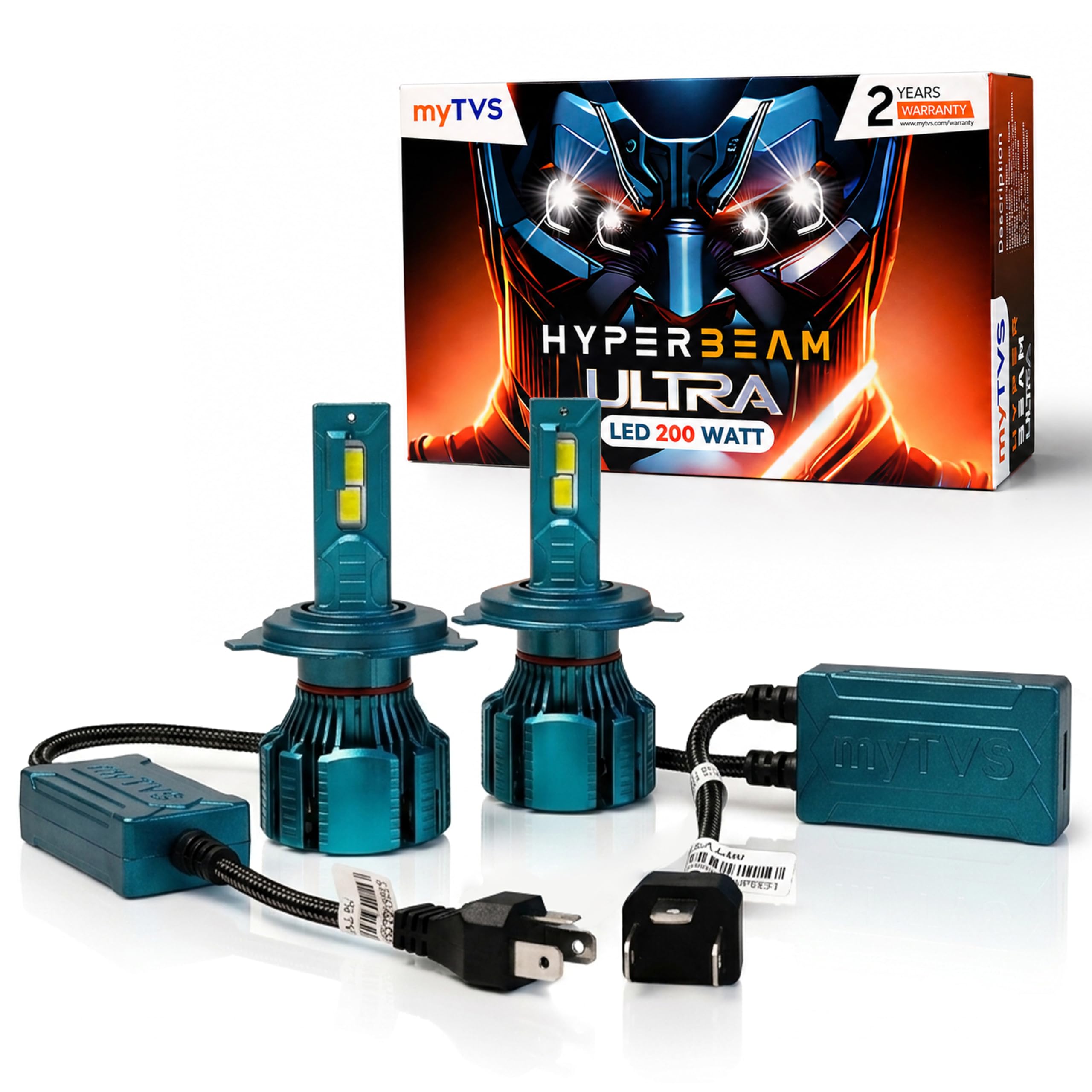 myTVS 200W LED Car Headlight Bulbs | 20000LM Super Bright 6000K LED Conversion Kit | High Power Waterproof Headlamps | Plug & Play, Long-Lasting, Universal Fit, 2-Year Warranty LED9-H4-image-41