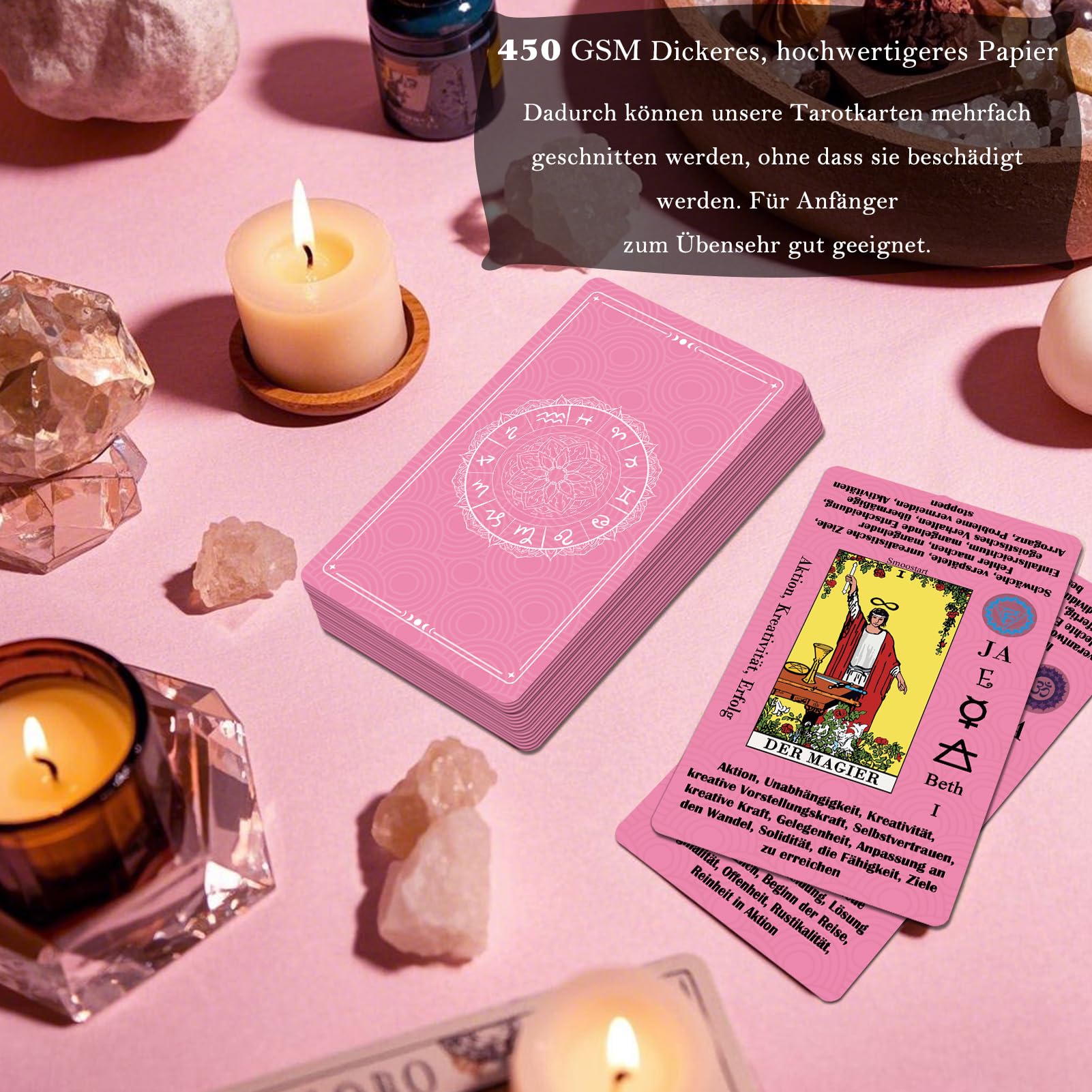 Smoostart German Tarot Cards for Beginners with Meanings On Them Tarot Cards Deck With Guide Book, Comes With Exquisite Storage Bag - Image 3