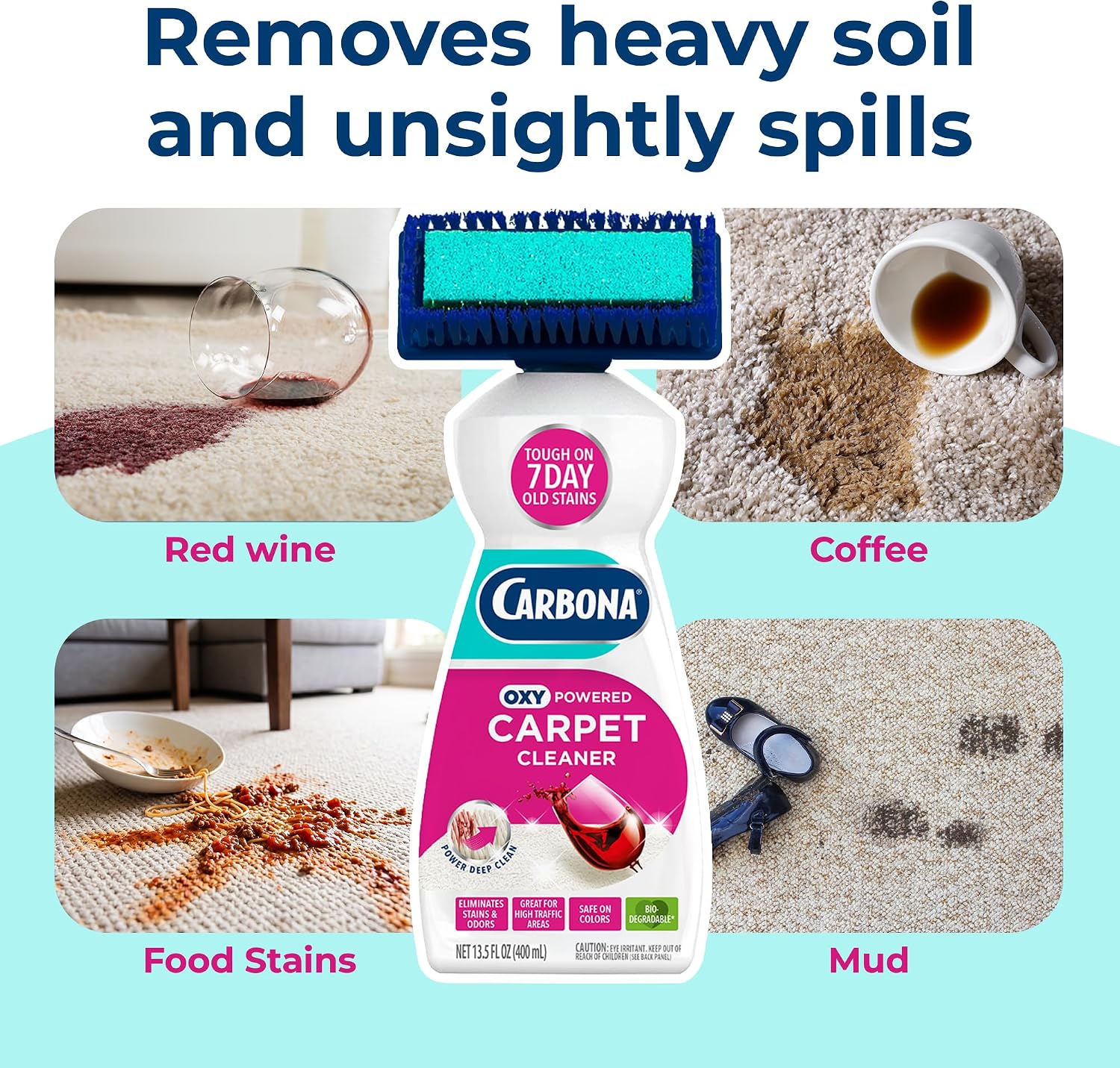 Carbona 2-in-1 Oxy-Powered Carpet Cleaner (13.5 Fl Oz), Spot Cleaner with Dual photo 3