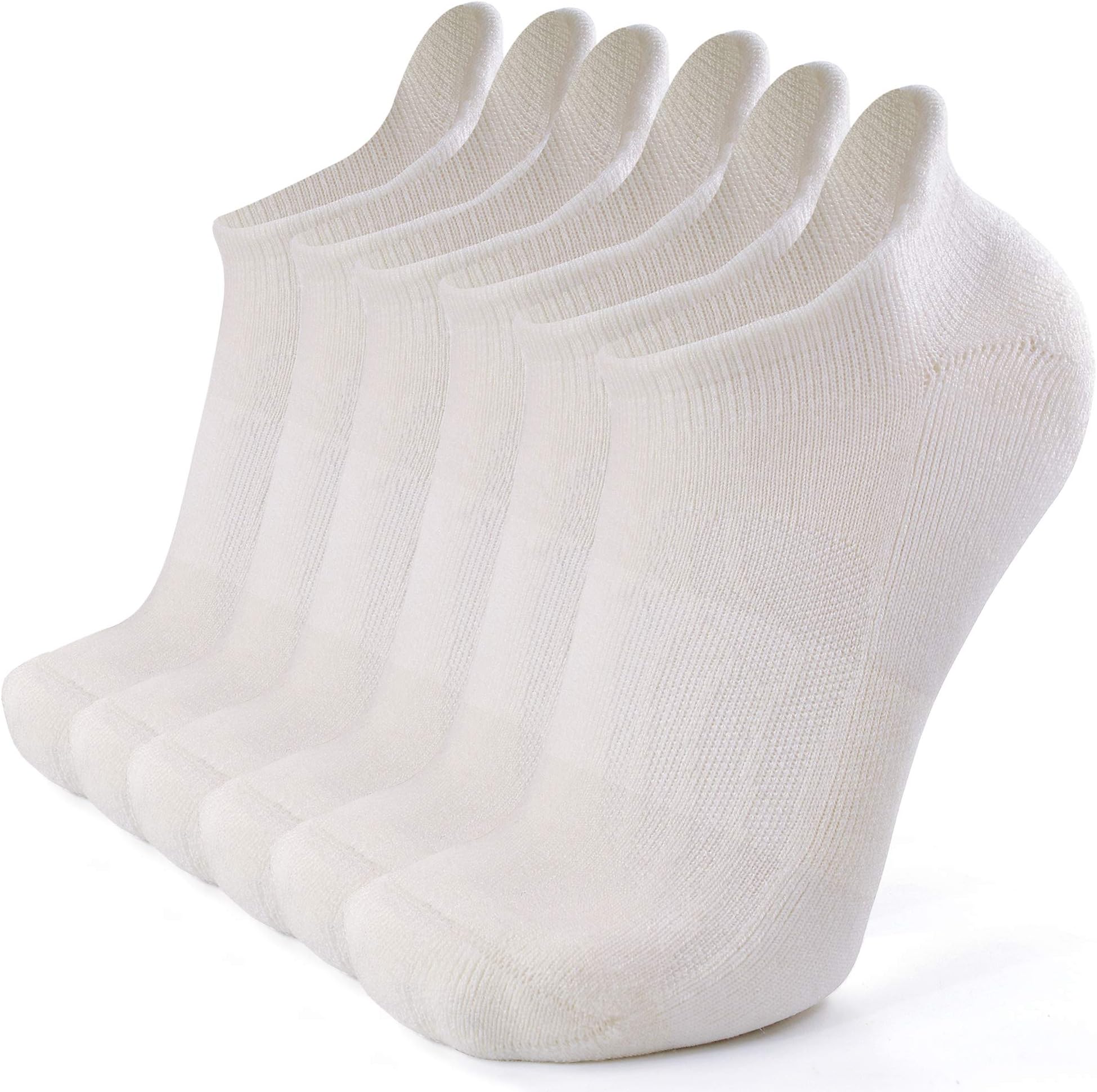 Merino Wool Compression Support Ankle Running Hiking Socks for Men Women, Soft Thick Cushion Tab Socks 3/6 Pairs