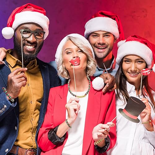 Miniatura 7 de Whaline 1200 cuentas de poni de Navidad con cuerda elástica rojo verde plata oro cuentas de plástico para hacer joyas collar pulsera bricolaje