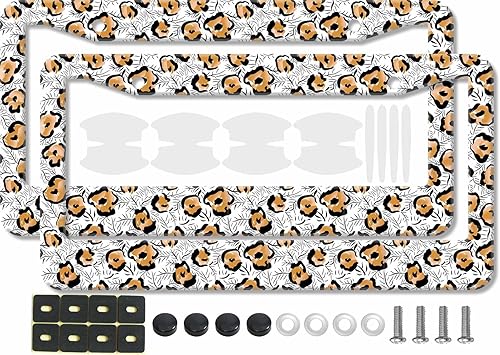 Miniatura 15 de 2 marcos de matrícula con diseño de bosque de luna llena para hombres y mujeres, soportes universales de metal verde luna y cielo nocturno con lazo