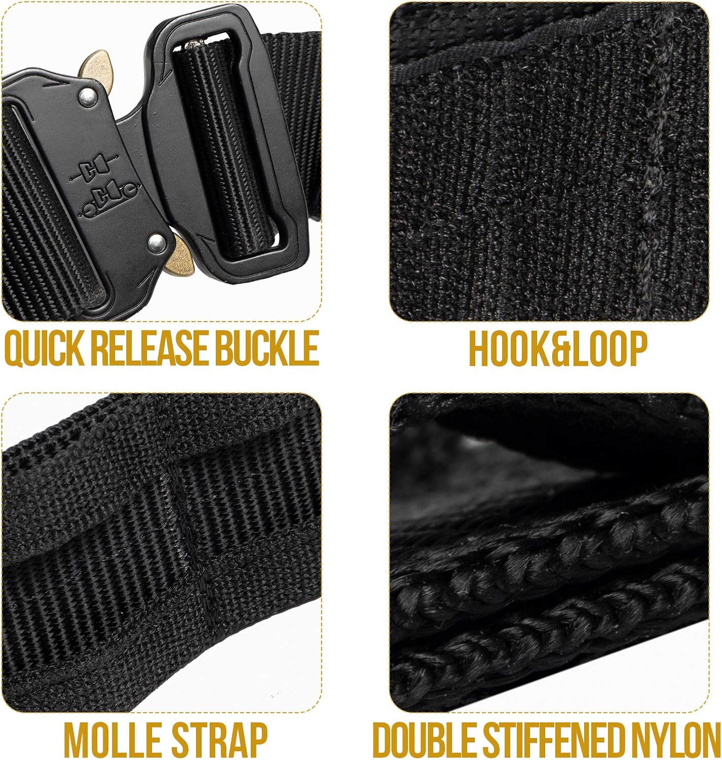 VISMIX Tactical Belt, Quick Release 1.75" MOLLE Battle Belt with Inner Belt and Anti-Slip Pad- Heavy Duty Battle Belts - Image 5